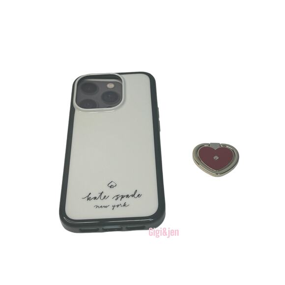 kate spade iPhone 13 Pro Max Case - Black with Red Heart - Picture 5 of 10